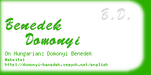 benedek domonyi business card